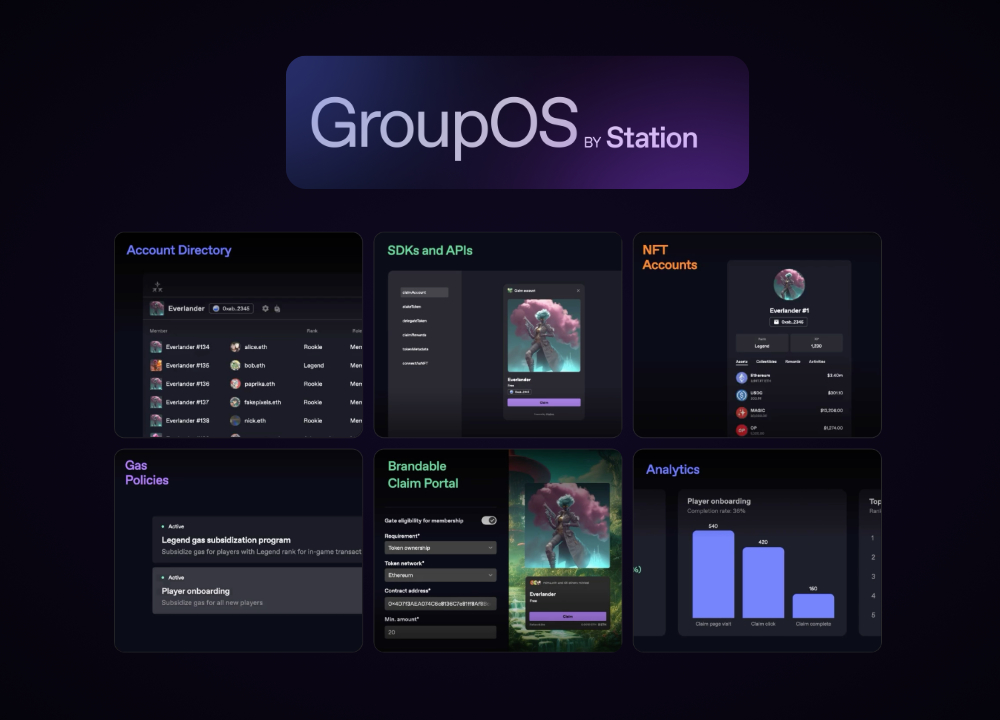 Station - Developers of GroupOS, a Web3 toolkit for creation, distribution and management of advanced NFT accounts.